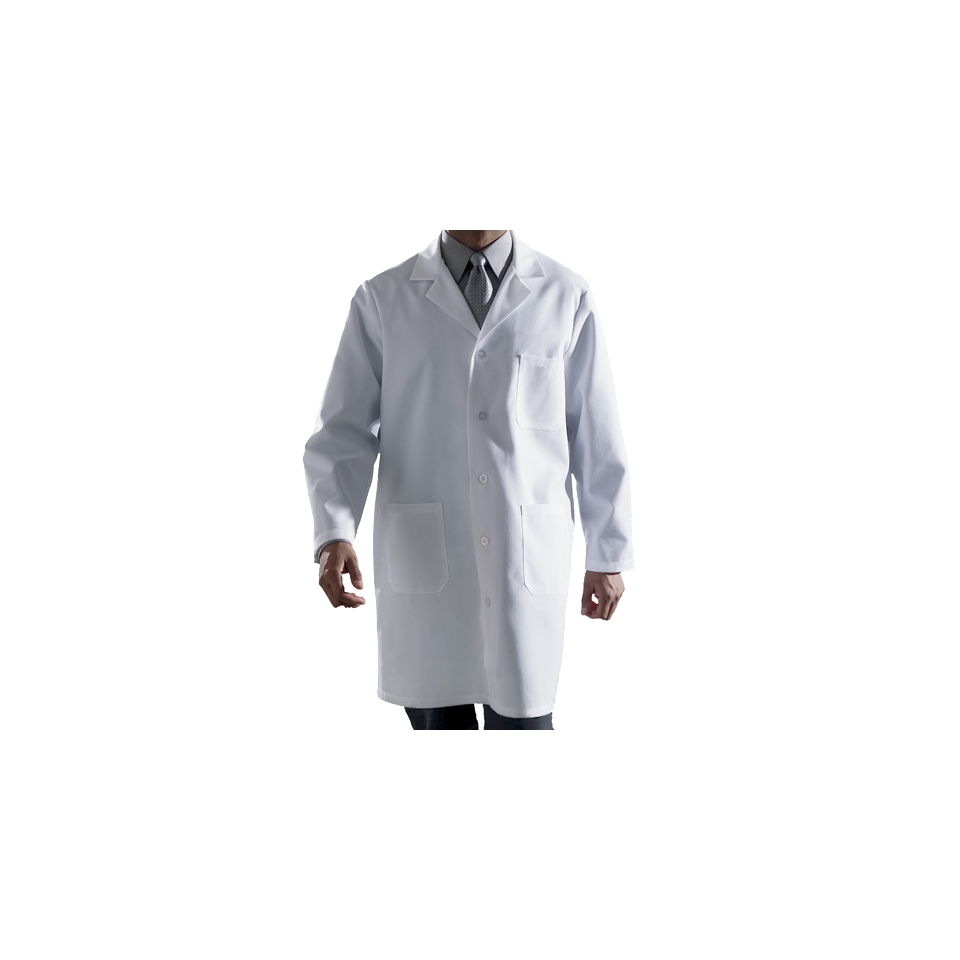 Medline Mens Staff Length Lab Coat   White (Extra Large 44)