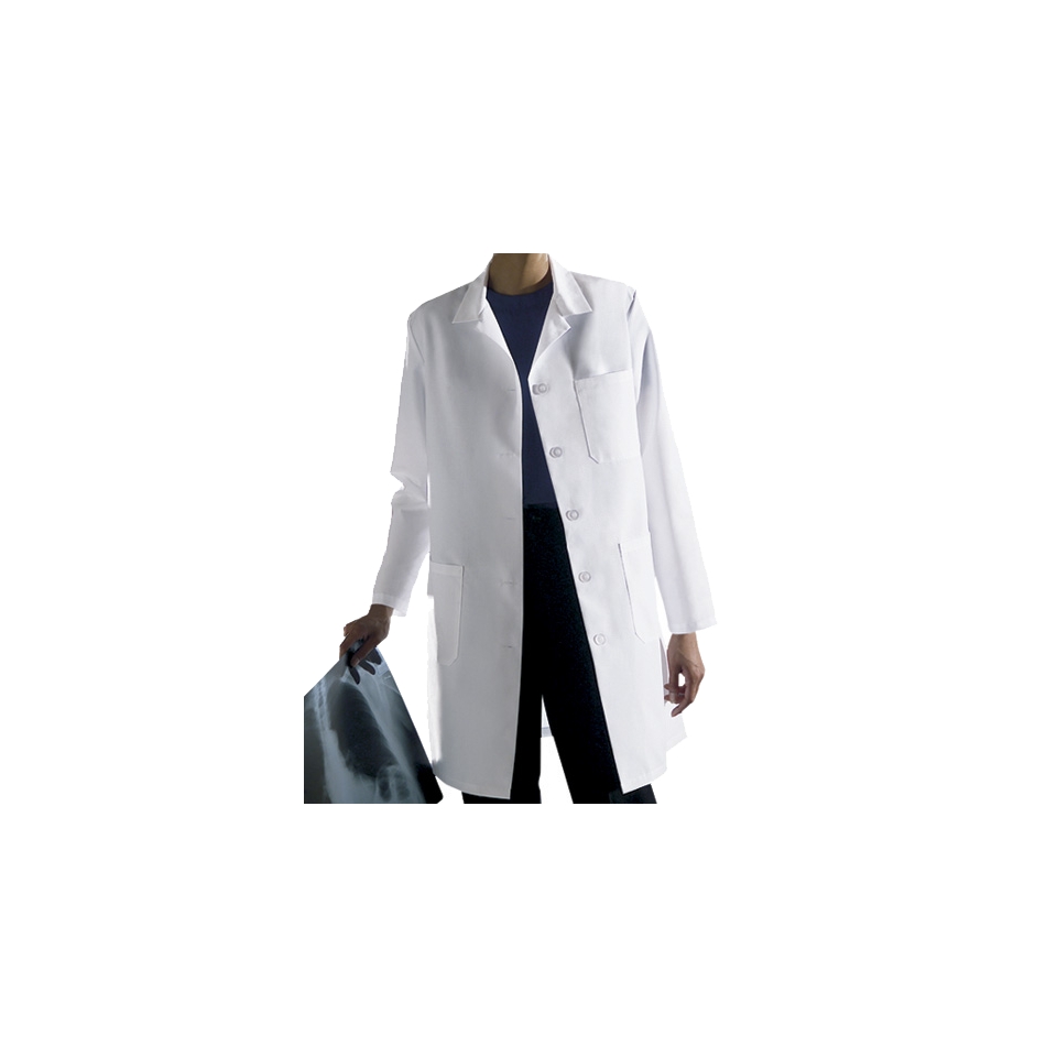 Medline Ladies Staff Length Lab Coat   White