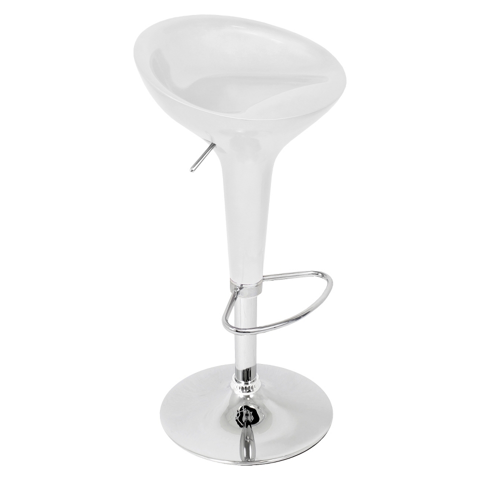 Barstool Scooper Barstool   Metallic White