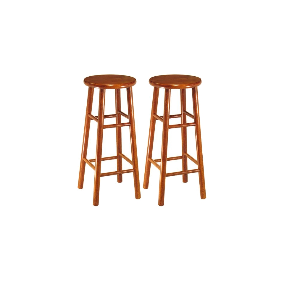 Barstool Winsome Bevel Barstool   Red Brown (Cherry) (2 Pack)