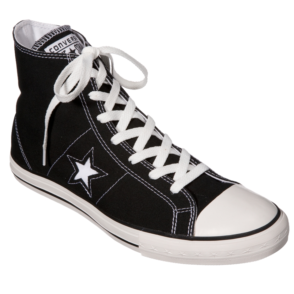 Mens Converse One Star Hi Top Lace up shoe   Black 9.5