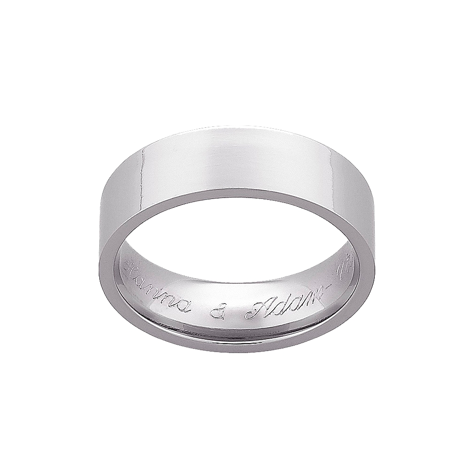 Personalized Titanium 7mm Flat Engraved Wedding Band  10