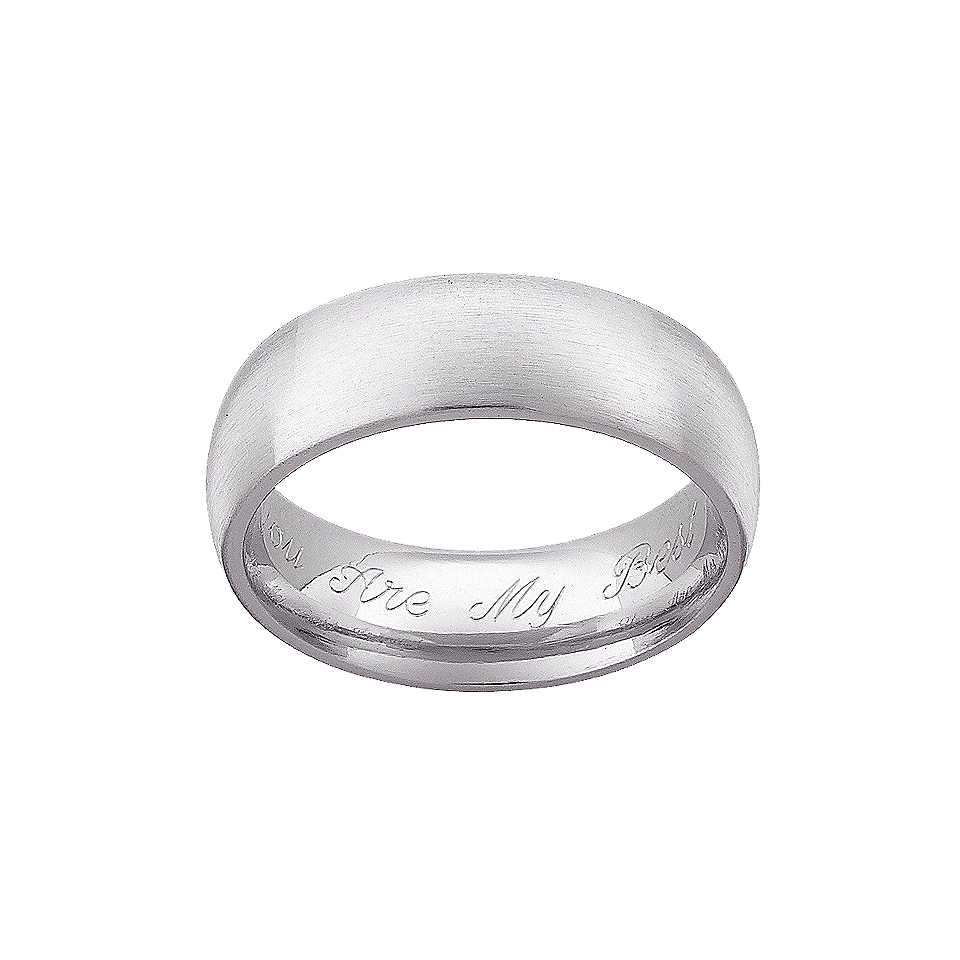 Stainless Steel 7mm. Wide Engraved Wedding Band   9