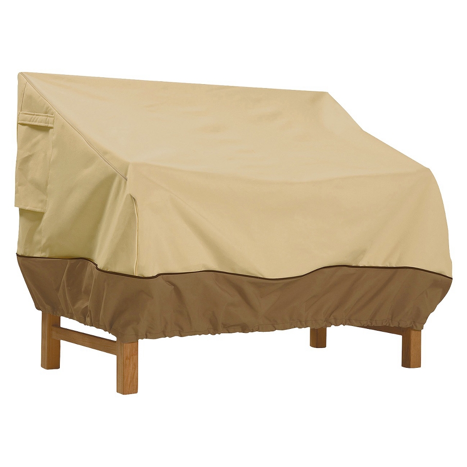 Patio Beige/Brown Loveseat Cover   Medium