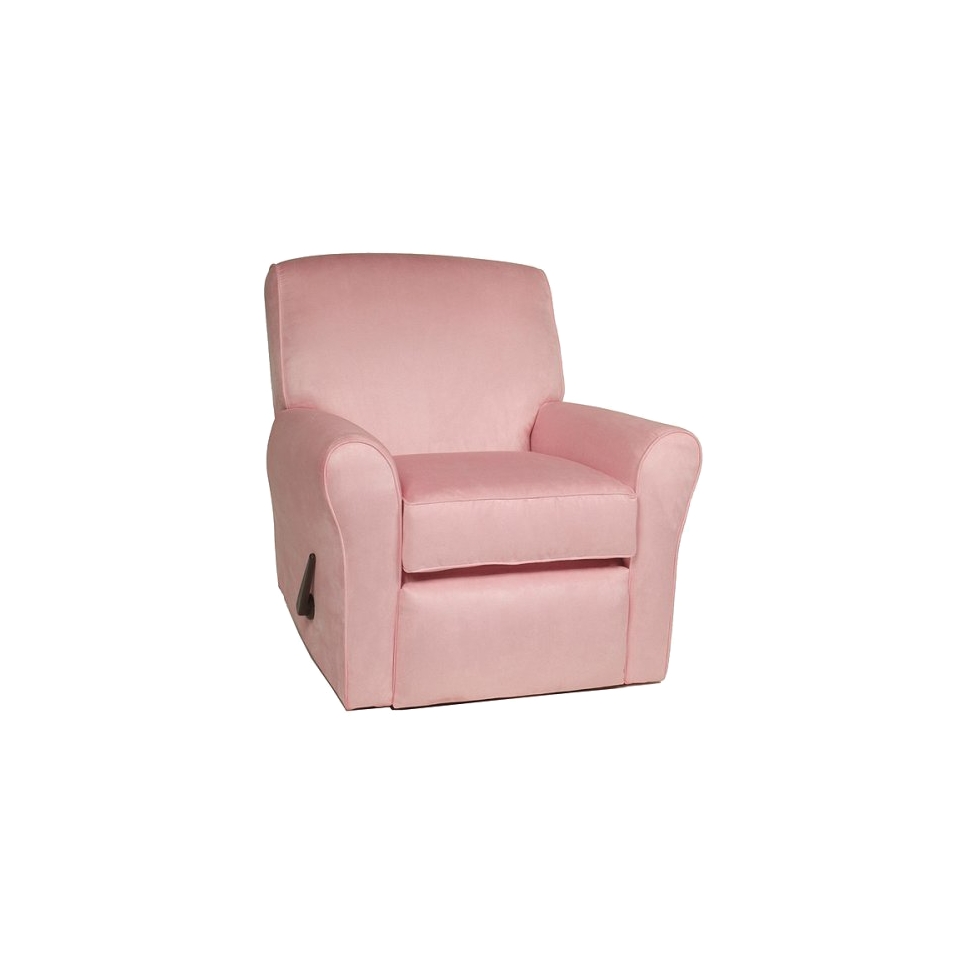 Glider Little Castle Custom Upholstered Suede Glider Rocker Recliner   Pink