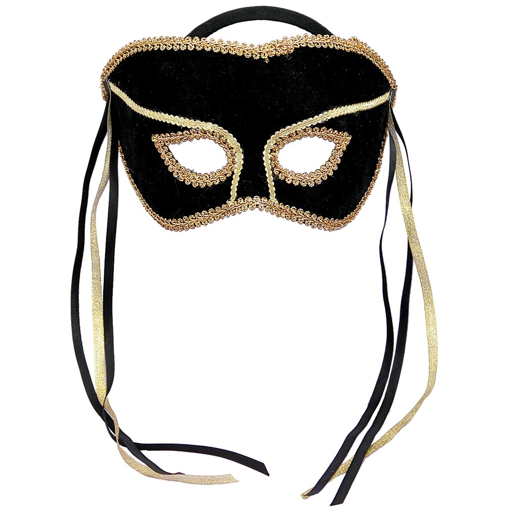 Adult Costume Mask Black/Gold, Adult Unisex