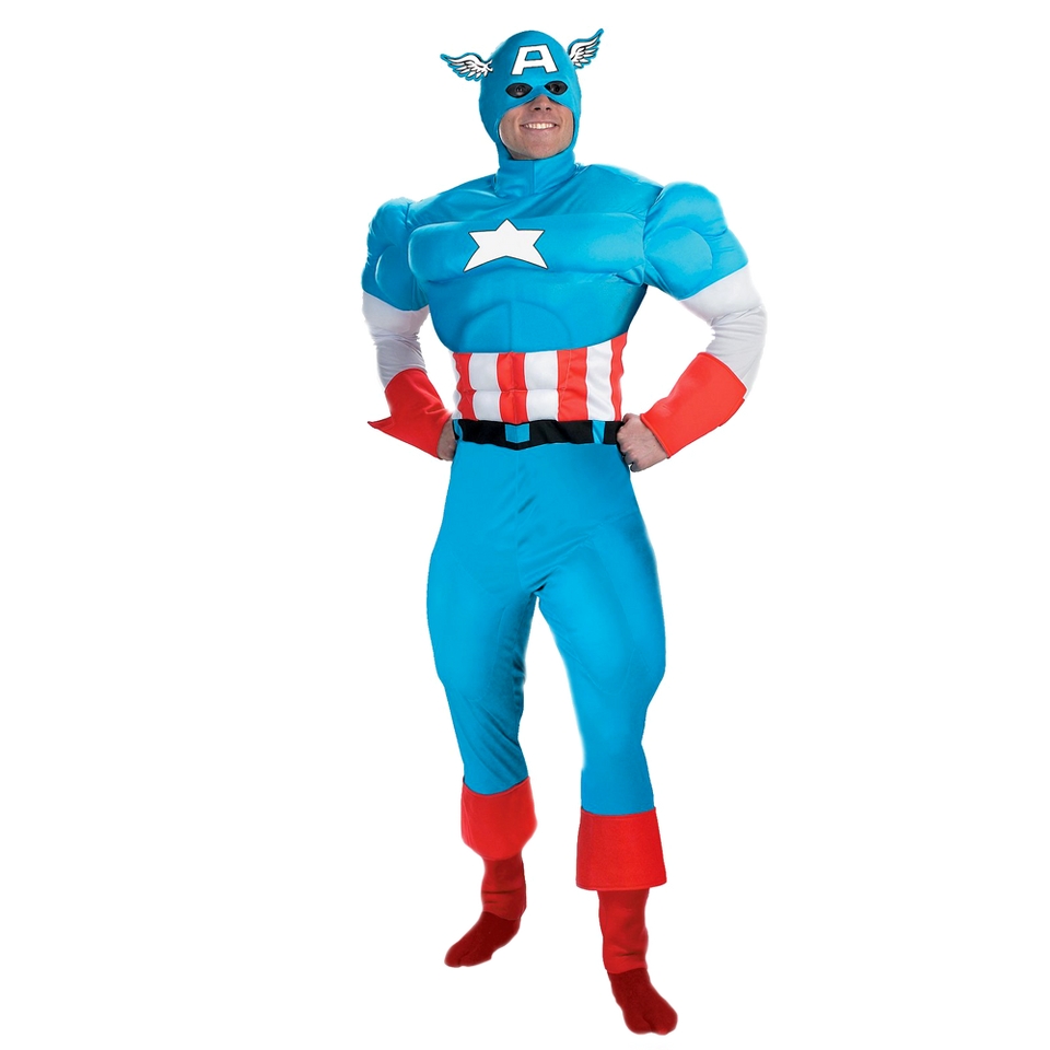 Teen Boys Captain America Deluxe Muscle Costume