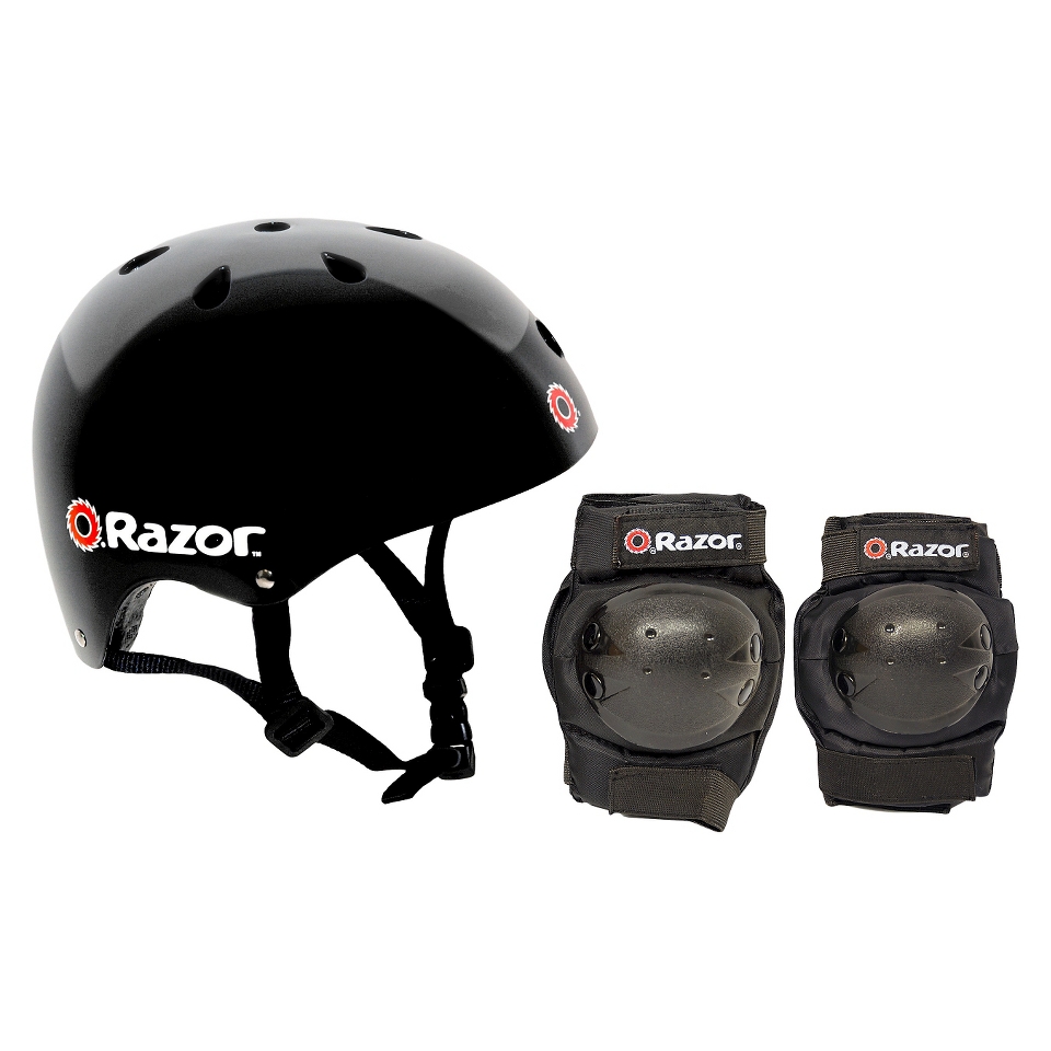 Razor V11 Child Helmet & Pad Set Black