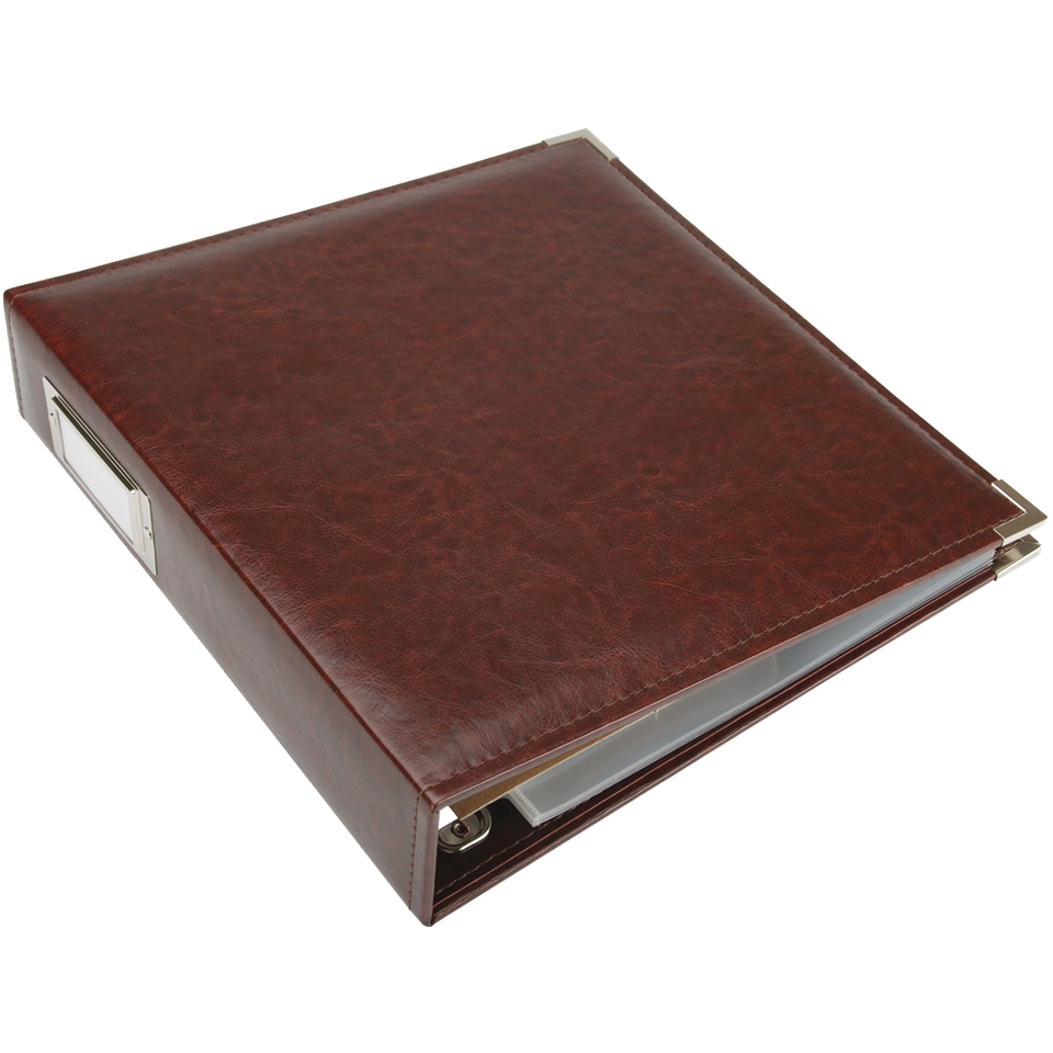 Faux Leather 3 Ring Binder   Cinnamon (8.5x11)