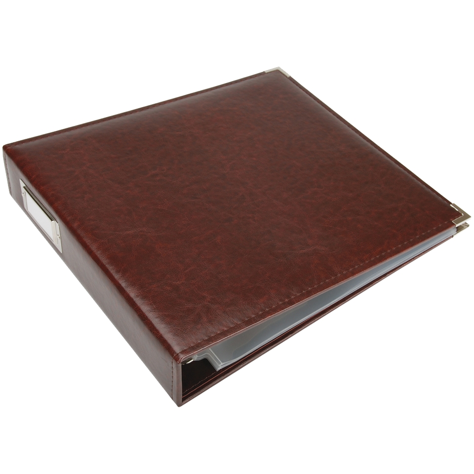 Faux Leather 3 Ring Binder   Cinnamon (12x12)