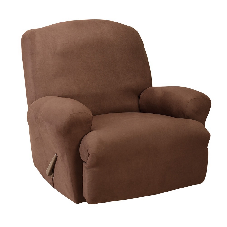 Sure Fit Stretch Suede Recliner Slipcover   Chocolate