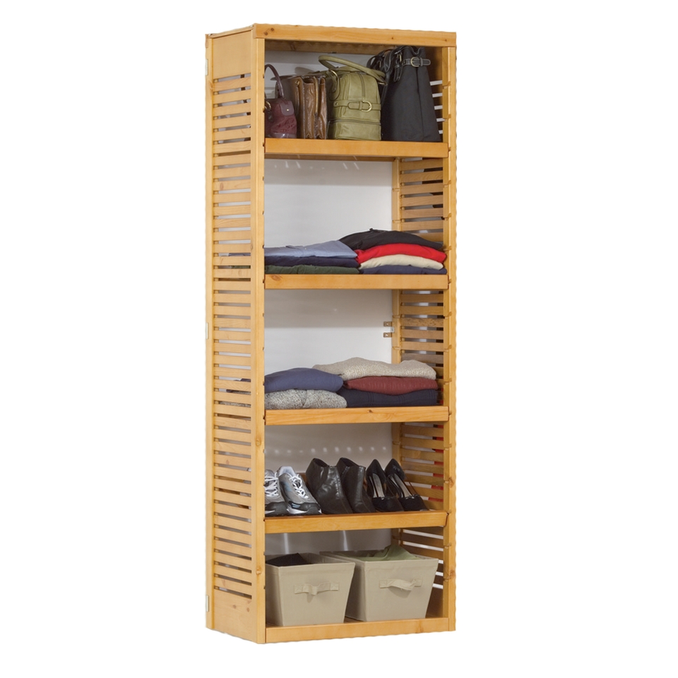 Standalone Deluxe Storage Tower   Honey Maple