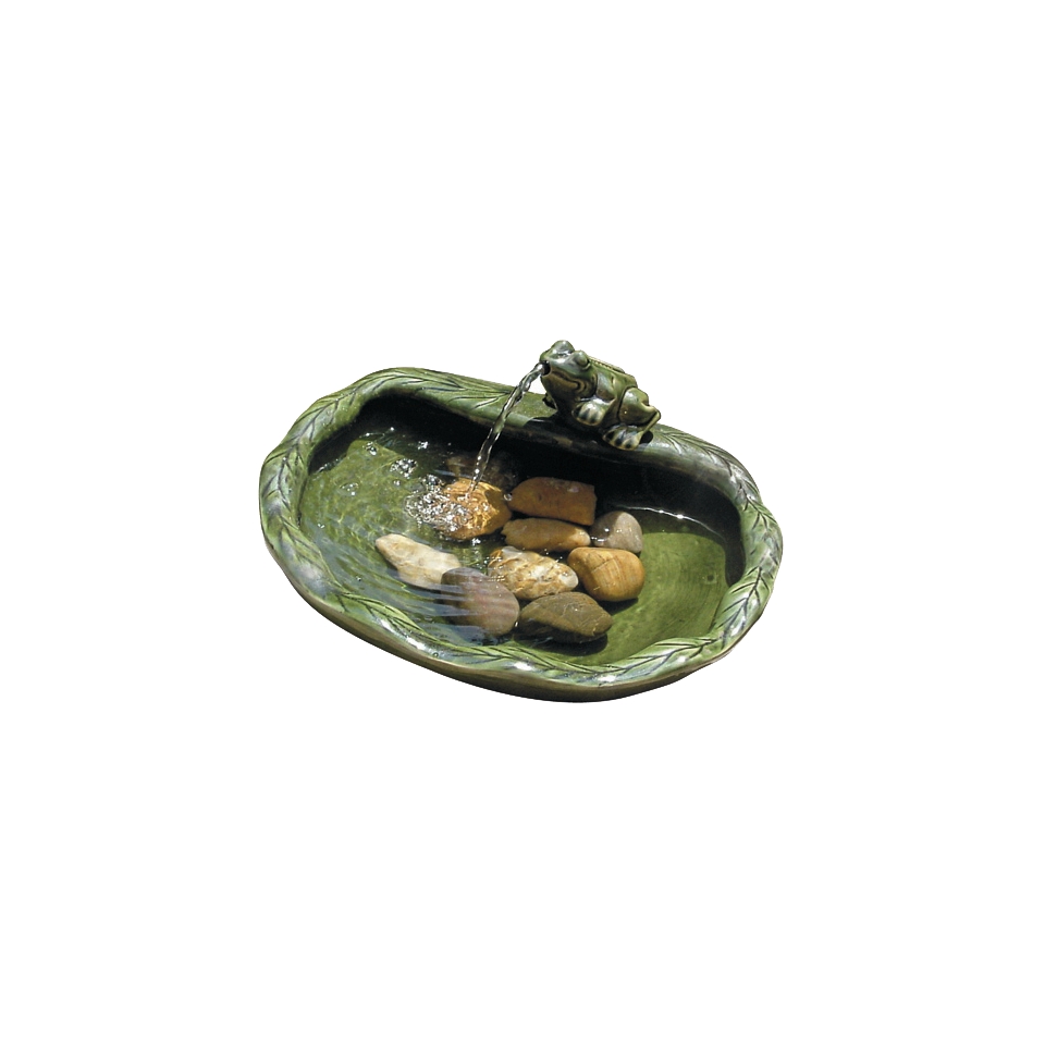 Ceramic Solar Frog Fountain