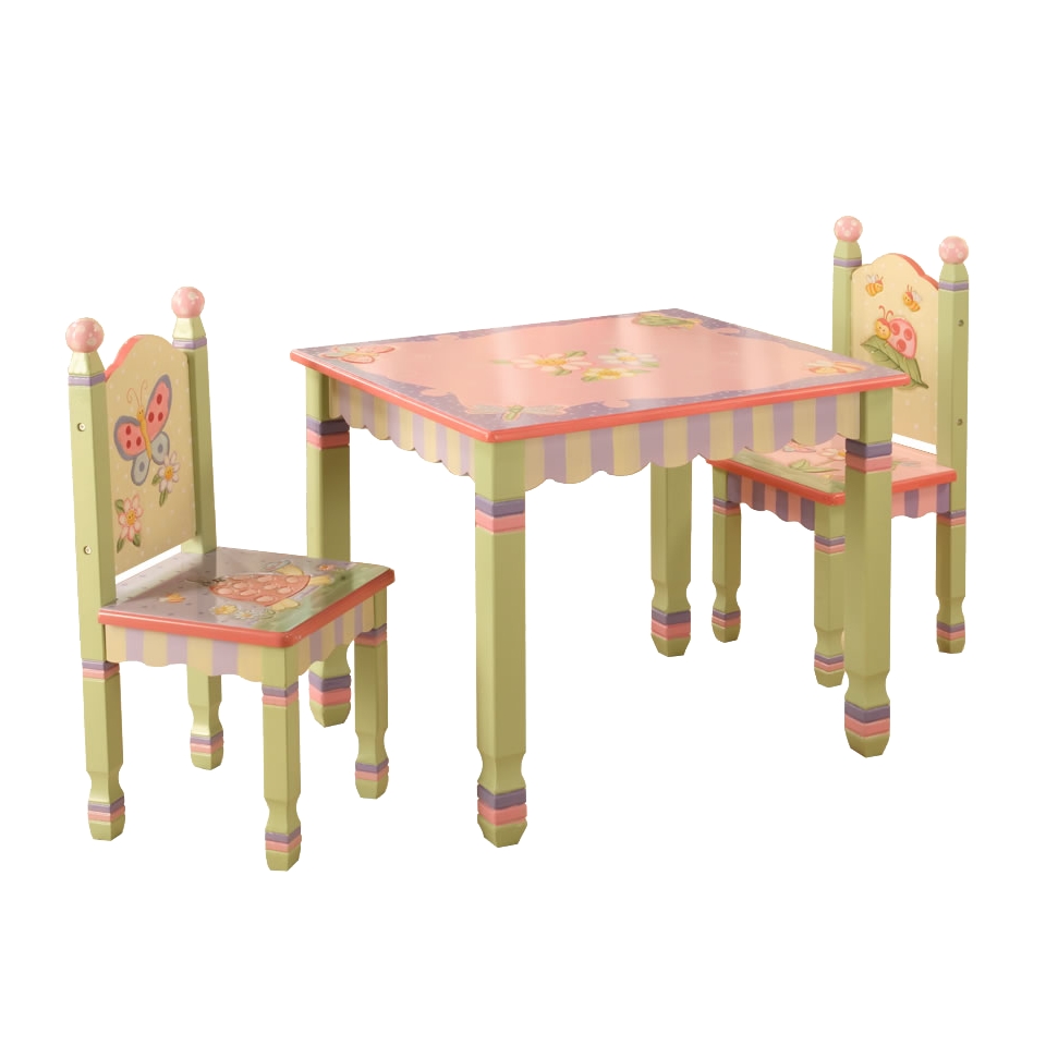 Kids Table and Chair Set Teamson Table and 2 Chair Set   Pink Garden