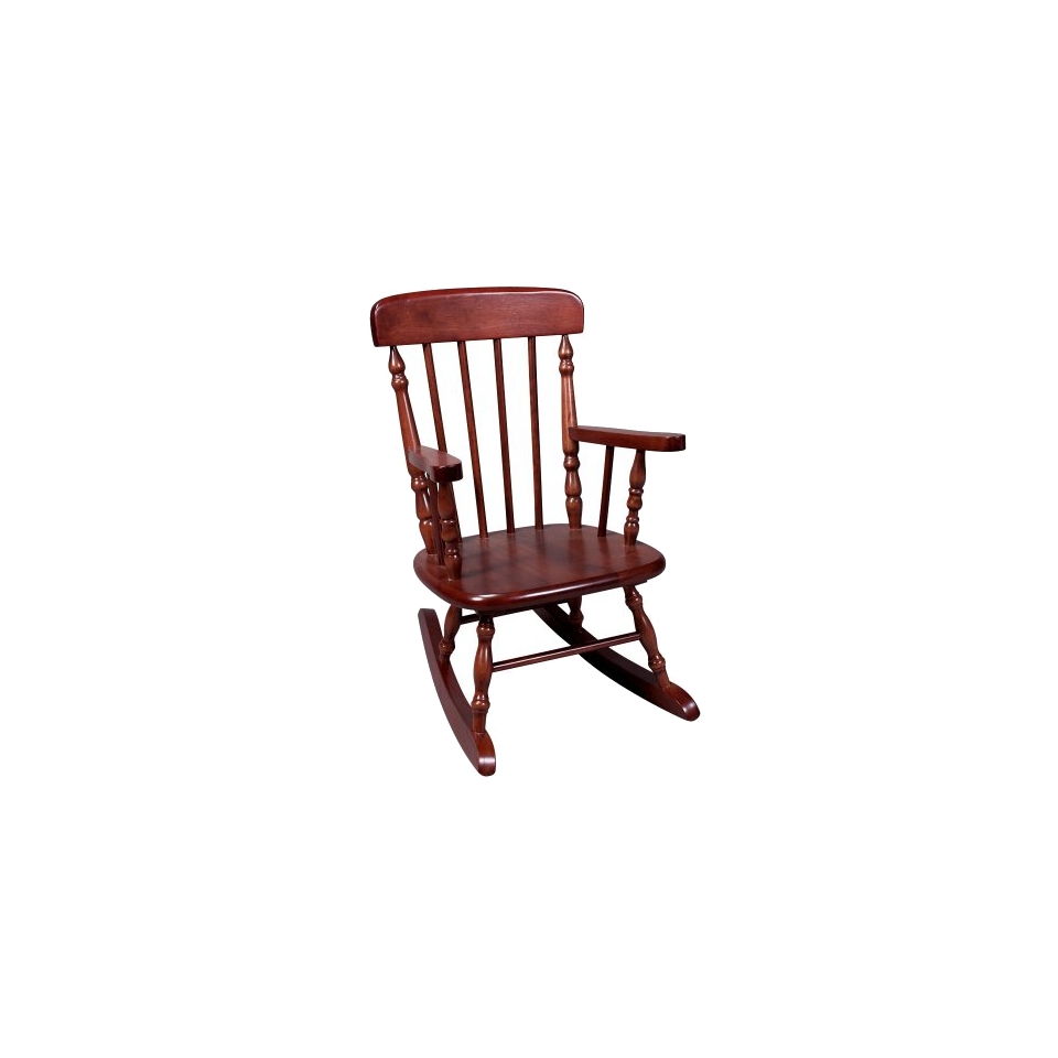 Kids Rocking Chair Kids Spindle Rocking Chair   Red Brown (Cherry)