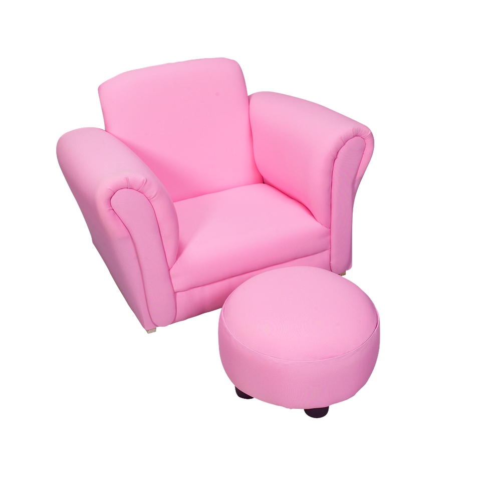 Kids Glider and Ottoman Set Childrens Pink Upholstered Rocking Chair and