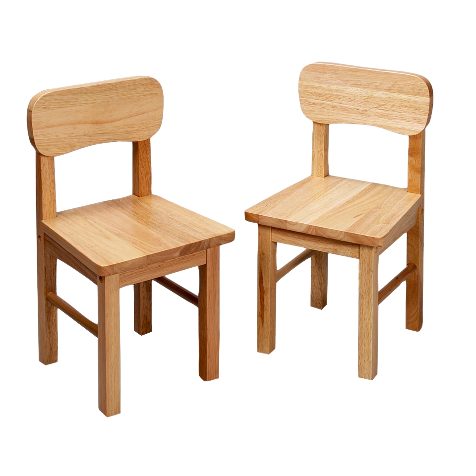 Kids Chair Set Pair Round Chairs Natural