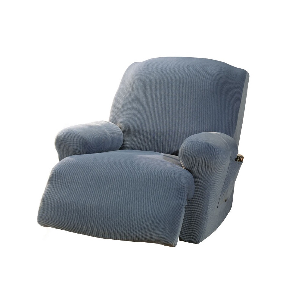 Sure Fit Stretch Pique Recliner Slipcover   Federal Blue