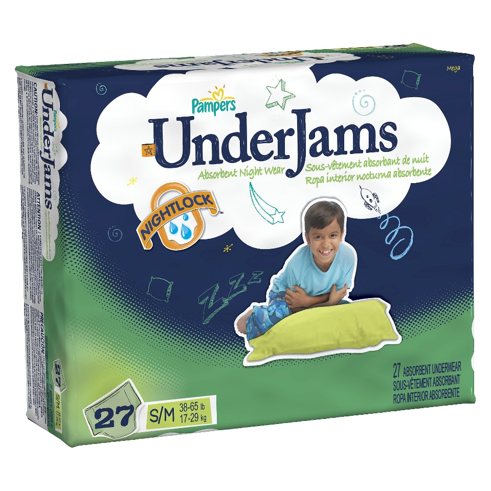 Pampers Boys UnderJams Night Wear 27 Count   S/M