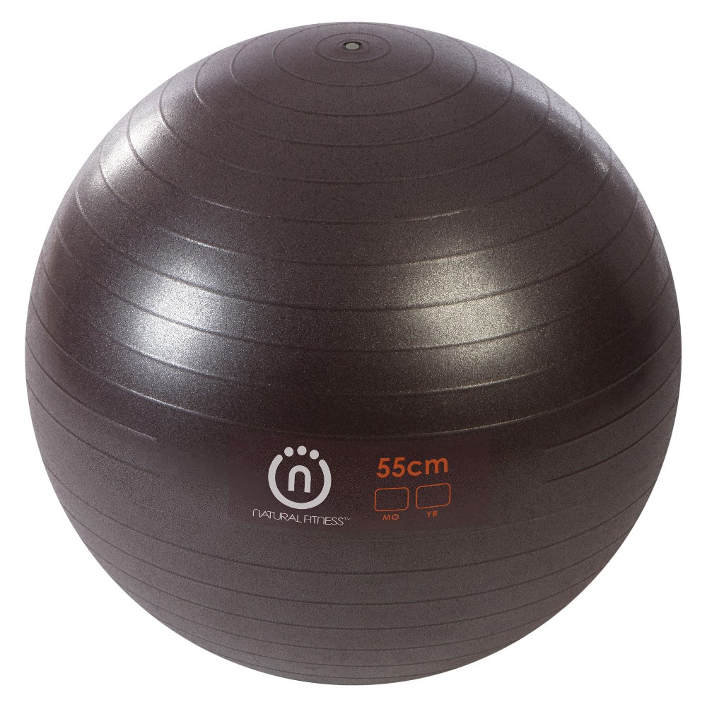 Natural Fitness 300-lb. Burst Resistant Exercise Ball - 55cm, Plum, Purple/Green/Grey