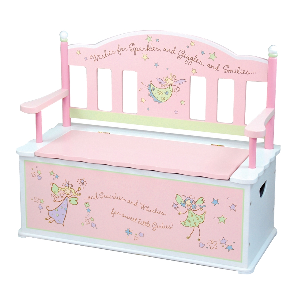Kids Bench Levels of Discovery Fairy Wishes Bench Seat with Storage   Pastel