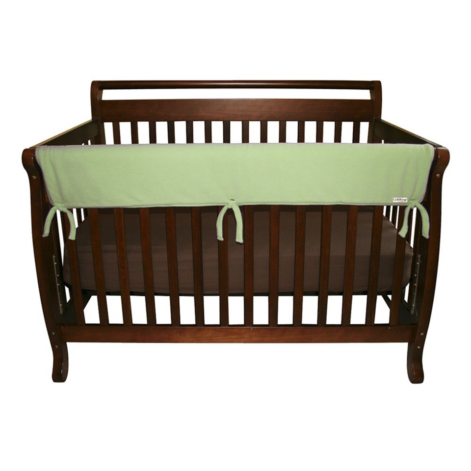 Set of Two Fleece 27 Side Rail Cover for Convertible Crib  Sage