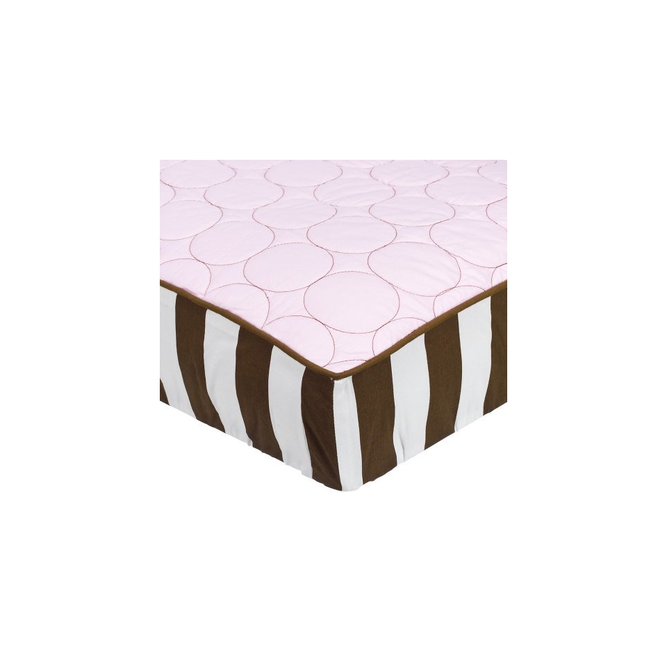 Quilted Changing Pad Cover   Pink/Chocolate