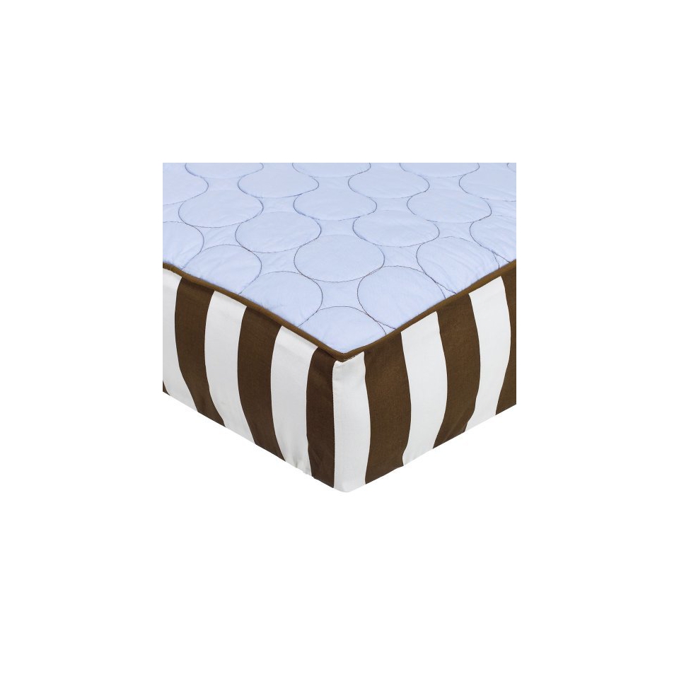 Quilted Changing Pad Cover   Blue/Chocolate