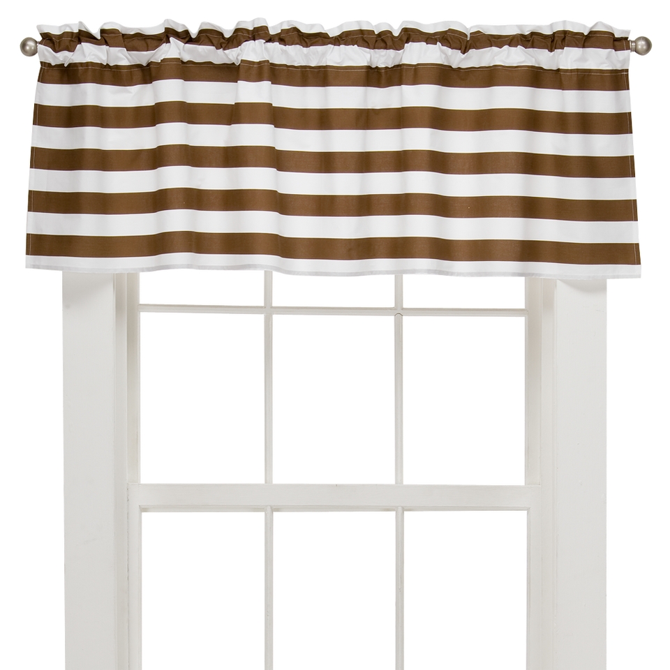 Bacati Striped Window Valance  Chocolate/White