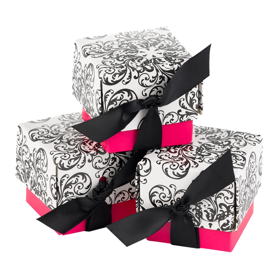 Fuchsia Filigree Favor Boxes   25ct