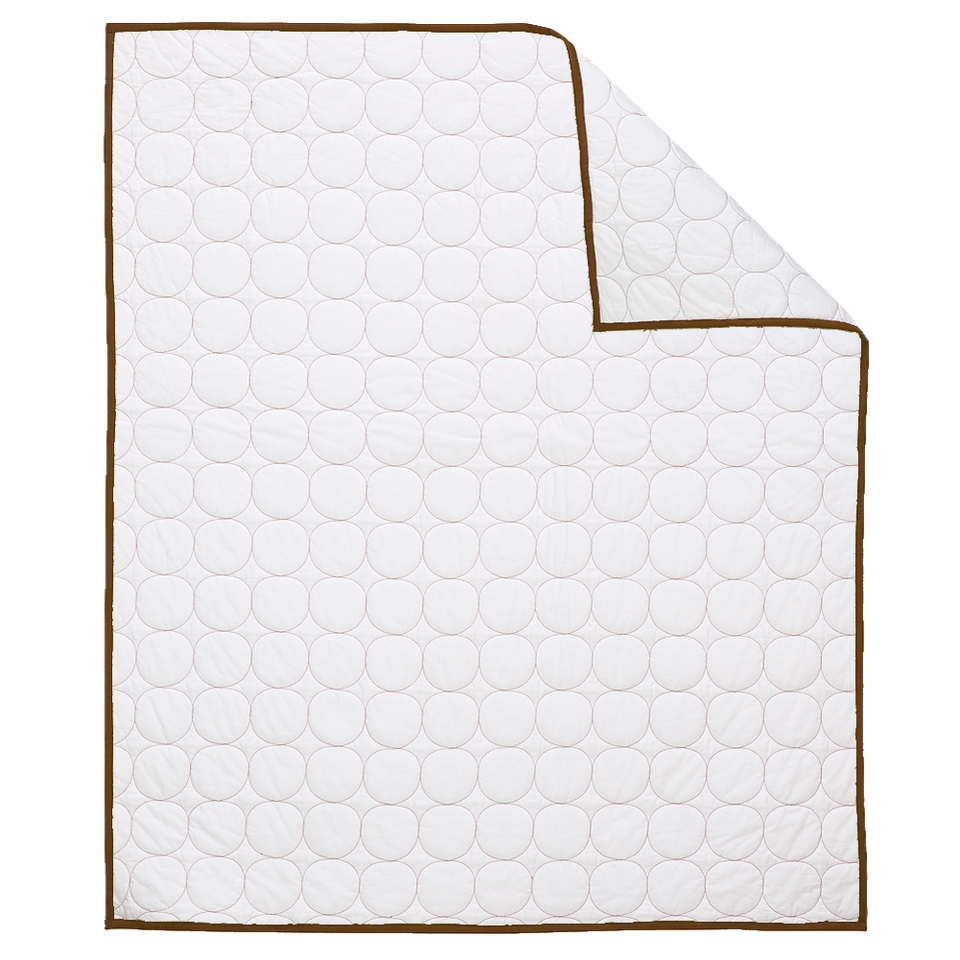Quilted Baby Quilt   White/Chocolate