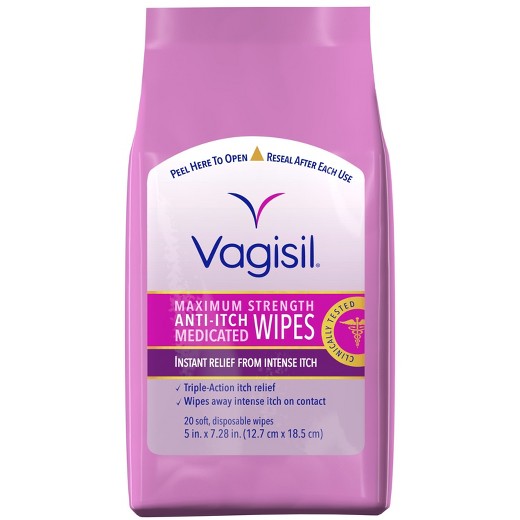Vagisil® Maximum Strength AntiItch Medicated Wipes with Odor Block