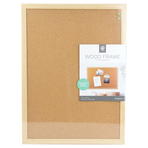 Ubrands® Cork Bulletin Board Wood Frame 17"x23" Brown Target
