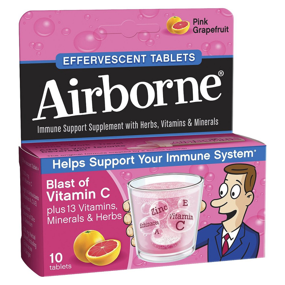 UPC 647865100171 product image for Airborne Blast of Vitamin C Pink Grapefruit Supplement Tablets - 10 | upcitemdb.com