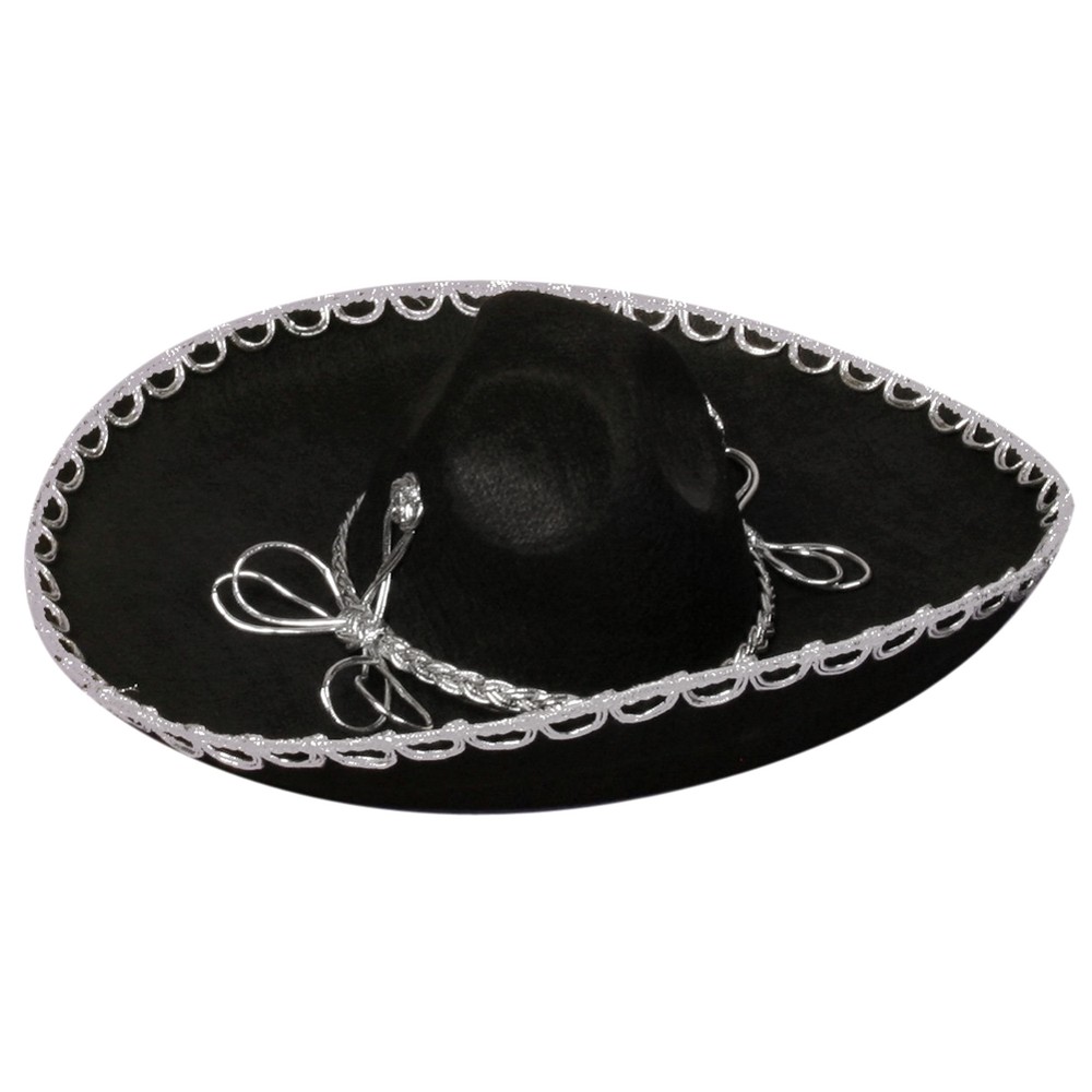Adult Sombrero Hat Black, Adult Unisex