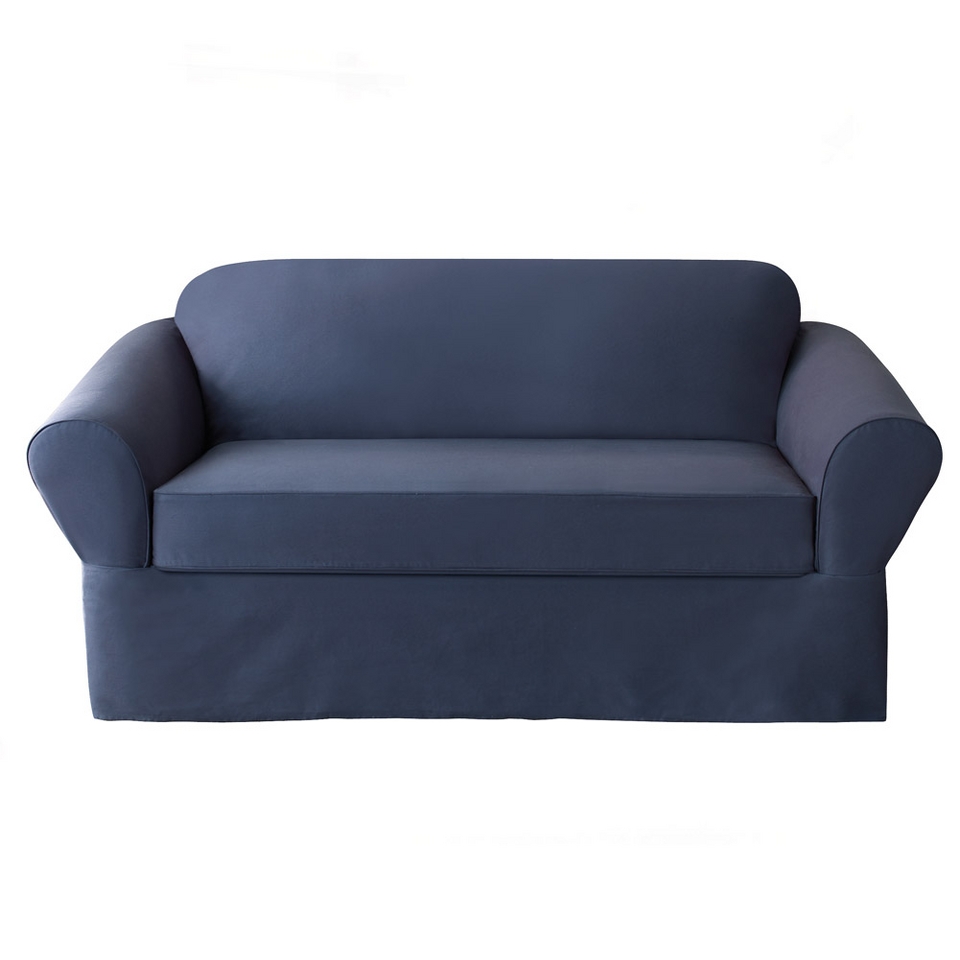 Sure Fit Twill Supreme 2 pc. Sofa Slipcover   Sapphire