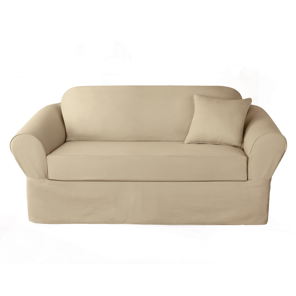 Sure Fit Twill Supreme 2 pc. Sofa Slipcover   Flax