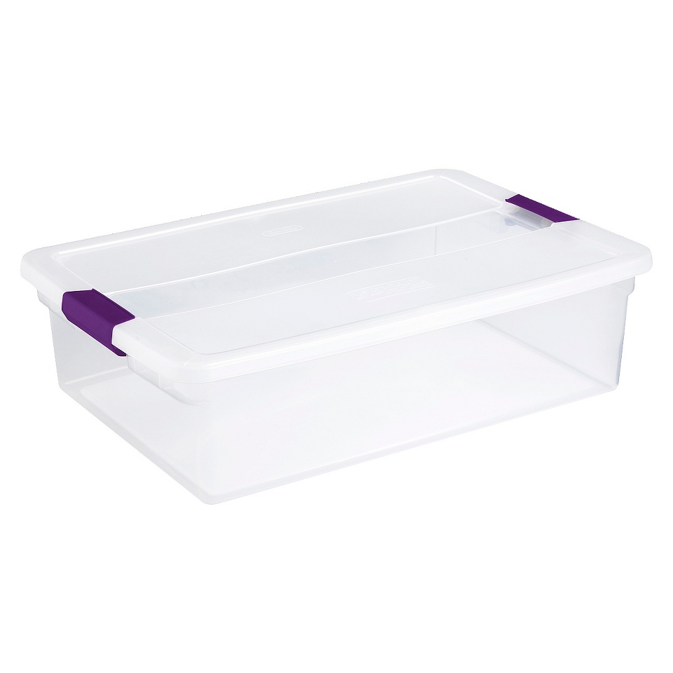 Sterilite 32 Qt./8 Gal. Latching Bin   Set of 6   Plum