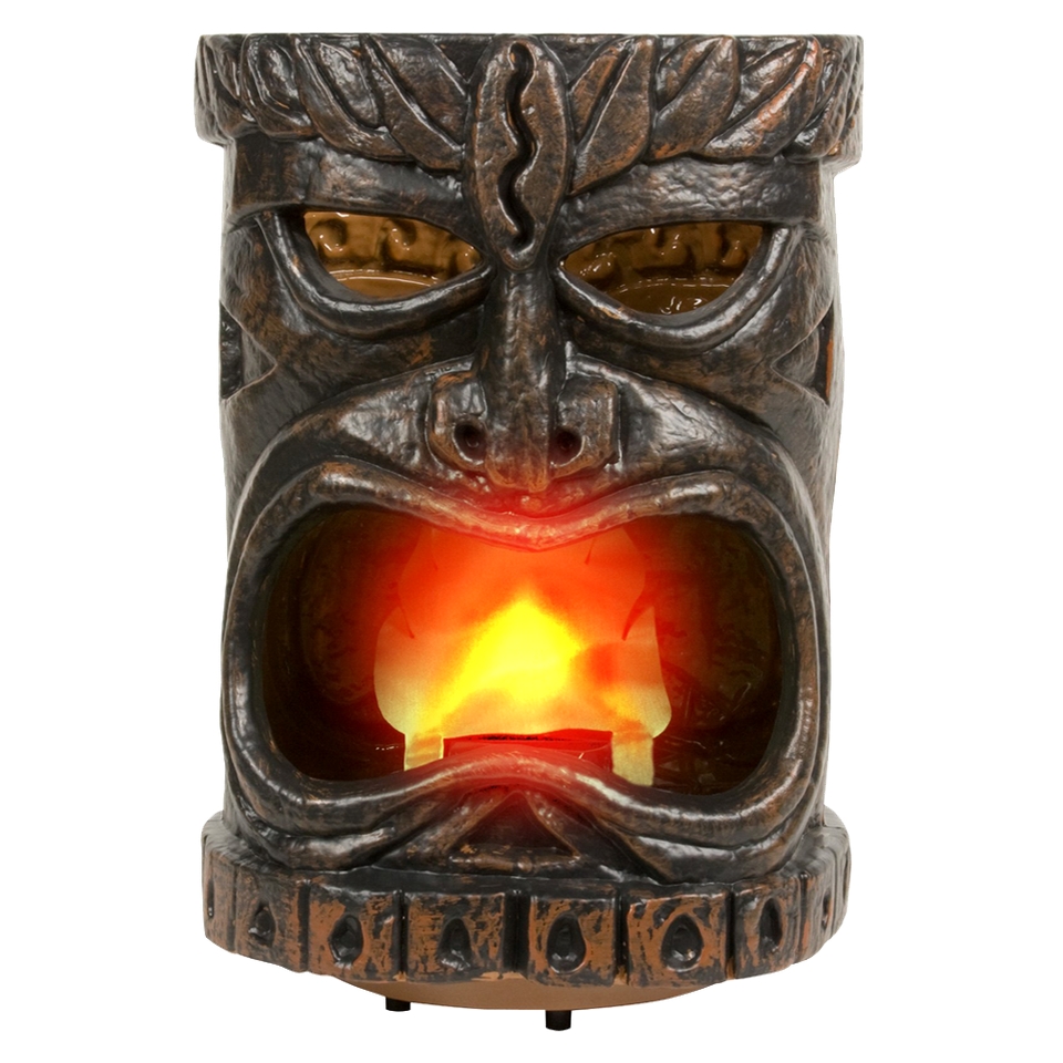 Plastic Flaming Tiki Head   12