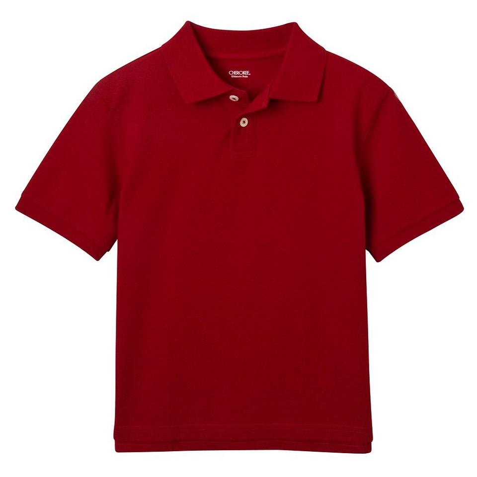 Cherokee Boys Short Sleeve Ultimate Pique Polo   Red XS