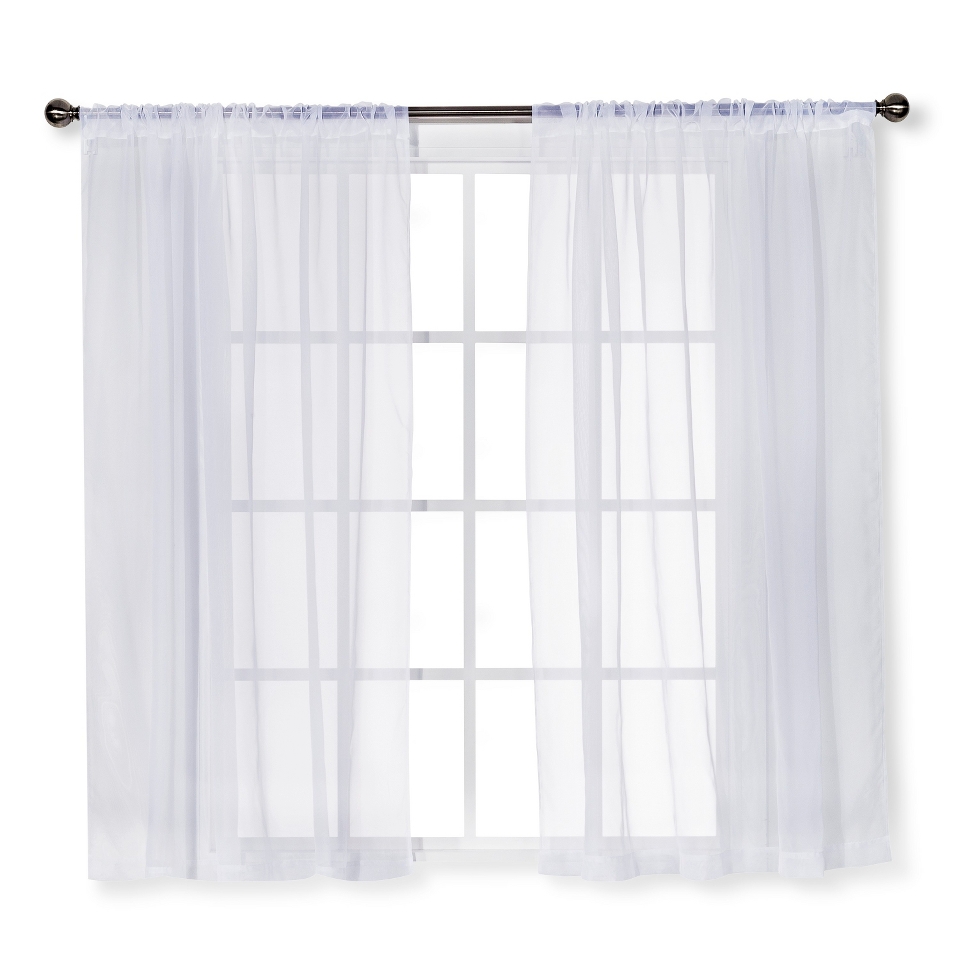 Room Essentials Voile Window Sheer Pair   White (60x84)