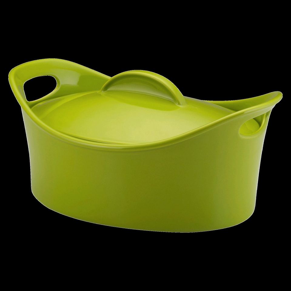 Rachael Ray Casseroval Green Stoneware Covered Oval Casserole Dish 4 Quart