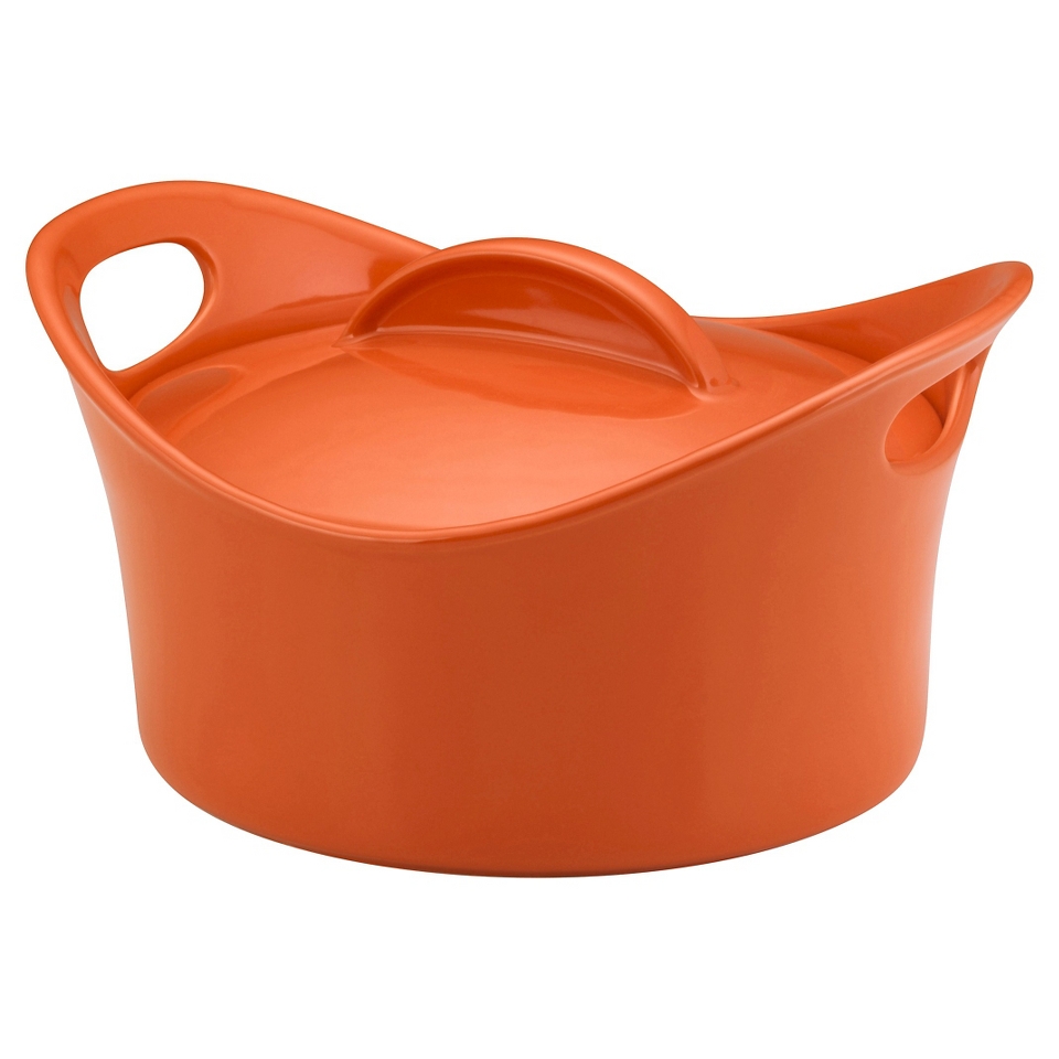 Rachael Ray Round Casserole with Lid   Orange (2.75 Qt)