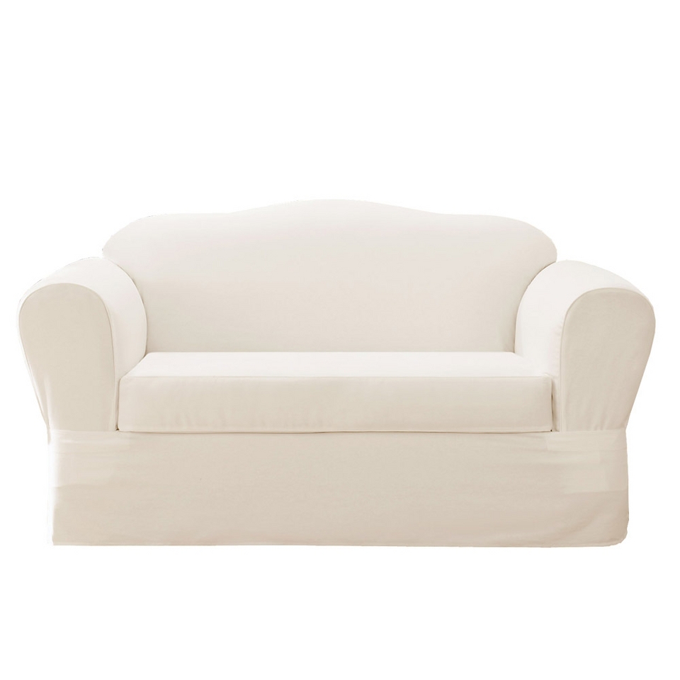 Sure Fit Twill Supreme 2 pc. Sofa Slipcover   White