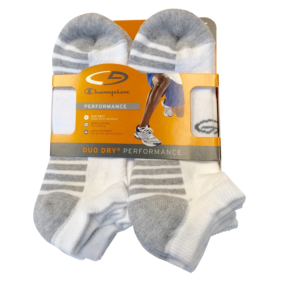 C9 by Champion Mens 6Pk Performance Extended Size Low Cut Socks   White