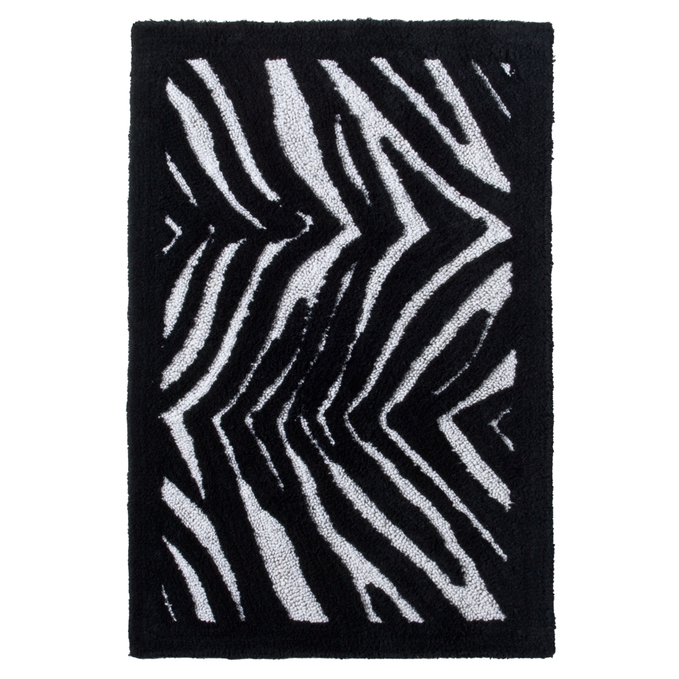 Zebra Bath Rug   Black/White (21x34)