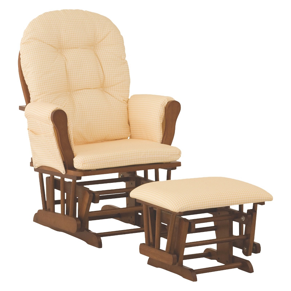 Glider and Ottoman Set StorkCraft Hoop Glider and Ottoman   Cognac/ Yellow