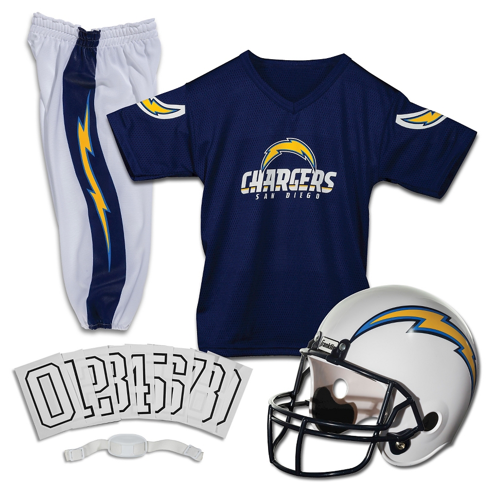 Franklin Sports NFL Chargers Deluxe Helmet and Uniform Set   Small