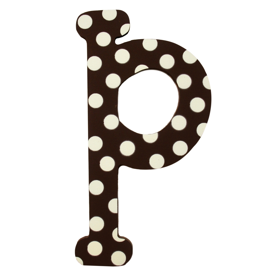 My Baby Sam Brown Polka Dot Letter   p