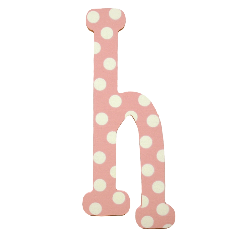 My Baby Sam Pink Polka Dot Letter   h